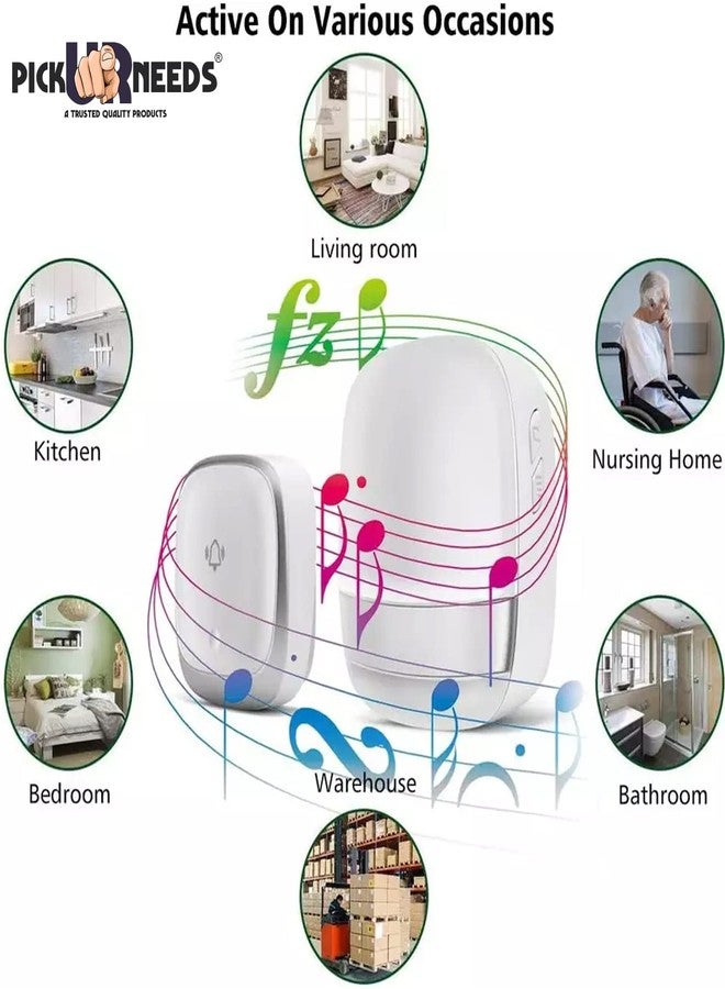 Pick Ur Needs Wireless Door Bell for Home with Remote Control Easy Adjustable Ringtones,Led Indicator, 4 Volume Levels - Image 2